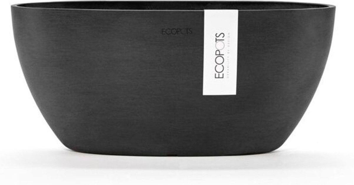 Ecopots Sofia 30 Blumentopf aus Kunststoff in Anthrazit oder Schwarz, B: 29,5 cm, H: 13,5 cm, für Innen- und Außenbereich - Bild 1