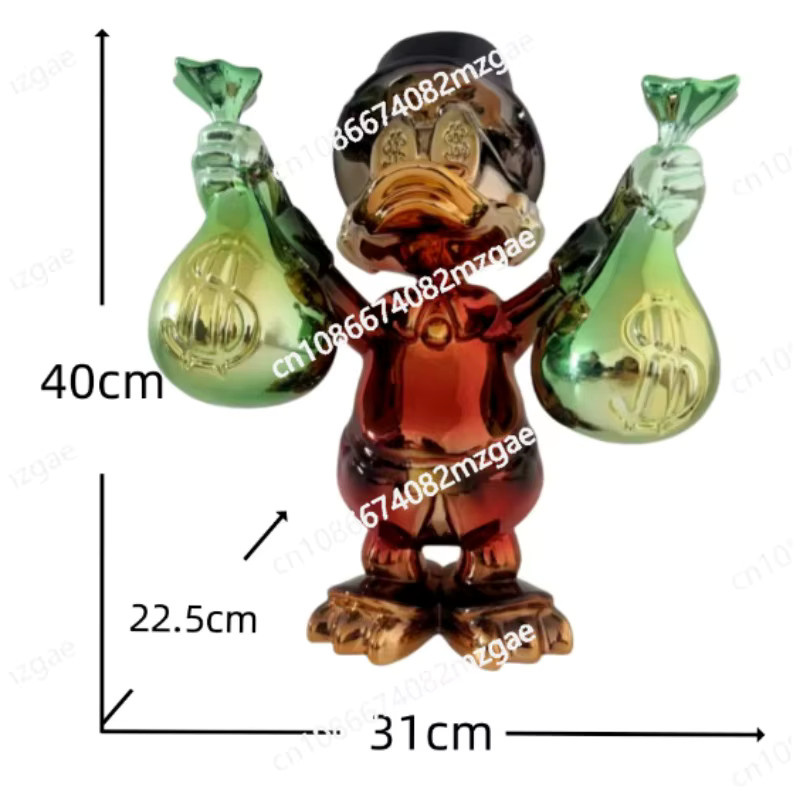 Chaowan Taschen-Enten-Cartoon-Skulptur aus Glas als dekorative Tischdekoration - Bild 3