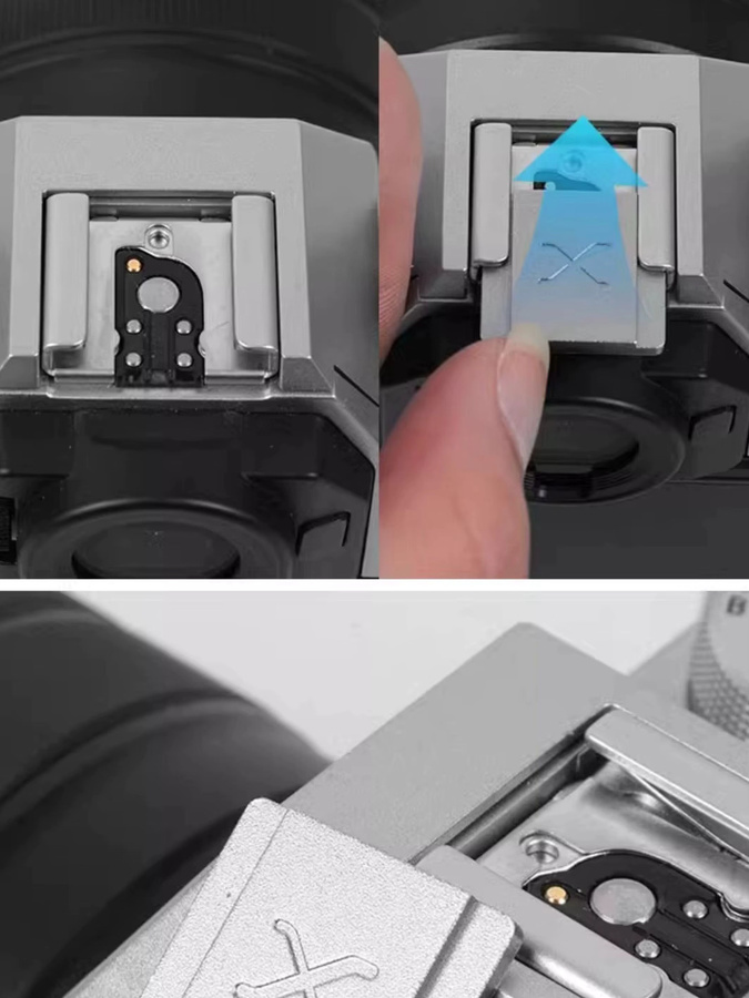 Fujifilm Kameraschutzabdeckung aus Aluminiumlegierung für Blitzschuh in Silber, passend für X100VI, XT50, XT4, XE4 und XS20 - Bild 7