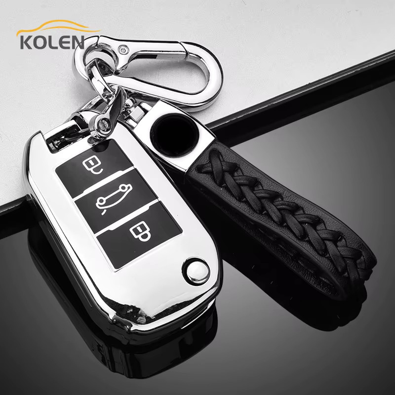 KOLEN TPU Schlüsselhülle für Auto Fernbedienung in Silber für Peugeot und Citroen Modelle - Bild 2