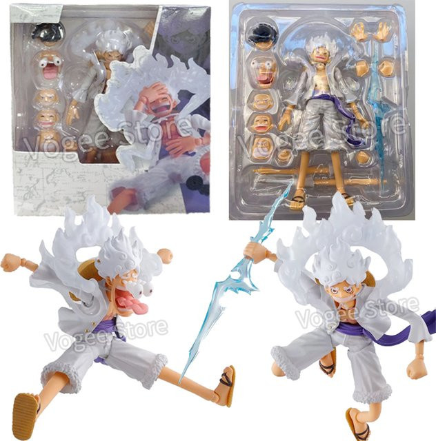 Bandai One Piece Monkey D. Ruffy Gear 5 Sonnengott Nika Actionfigur aus weißem PVC - Bild 1