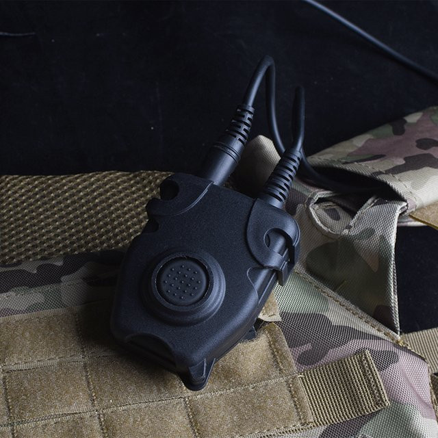 WADSN PTT Taktische Interphone-Taste für Kenwood und Motorola Walkie Talkie, Schwarz - Bild 1