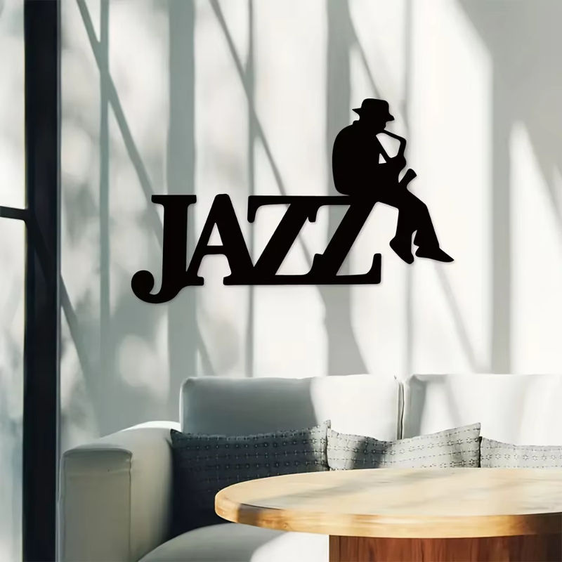 HELLOYOUNG Jazz Musik Wanddekoration aus Metall in Schwarz, minimalistisches Design für Musikliebhaber - Bild 6
