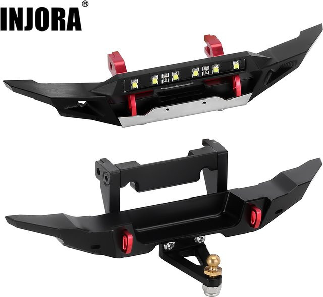 INJORA CNC Aluminium vorne hinten Stoßstange für 1/18 RC Crawler TRX4M Bronco Upgrade, Metall - Bild 1