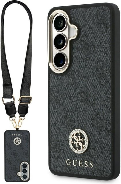 GUESS Handyhülle für Samsung Galaxy S26 S942 mit 4G Big Rhinestone Triangle Strap in Schwarz - Bild 1