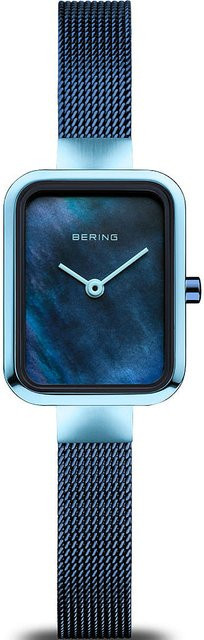 Bering Damenuhr, Quarz, Edelstahl, Blau, 20 mm, Rechteckig - Bild 1