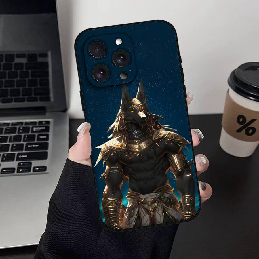 Mesuca Handyhülle Anubis Altägyptischer Gott für iPhone 11 bis 17 Pro Max Plus Mini in Multicolour aus weichem TPU - Bild 6