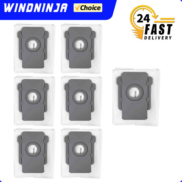 WINDNINJA Ersatz-Staubbeutel für iRobot Roomba i3 i4 i5 i7 i8 j7 j8 j9 E5 E6 E7 S9 S9+ in Weiß - Bild 1
