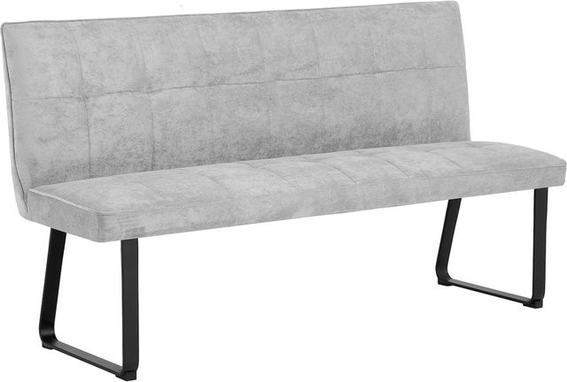 byLIVING Bank TALEA in Hellgrau mit schwarzem Metallgestell, Breite: 160 cm - Bild 1
