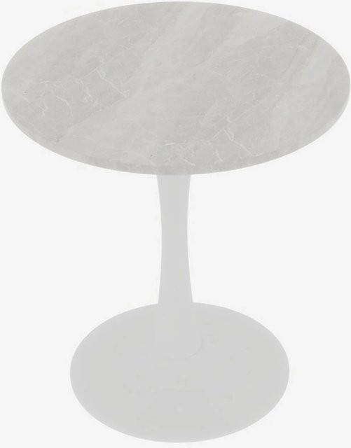 okwish Couchtisch mit Marmor Tischplatte in Weiß, minimalistisches Design für Wohnzimmer und Esszimmer, B/T/H: 70 x 70 x 72 cm - Bild 1