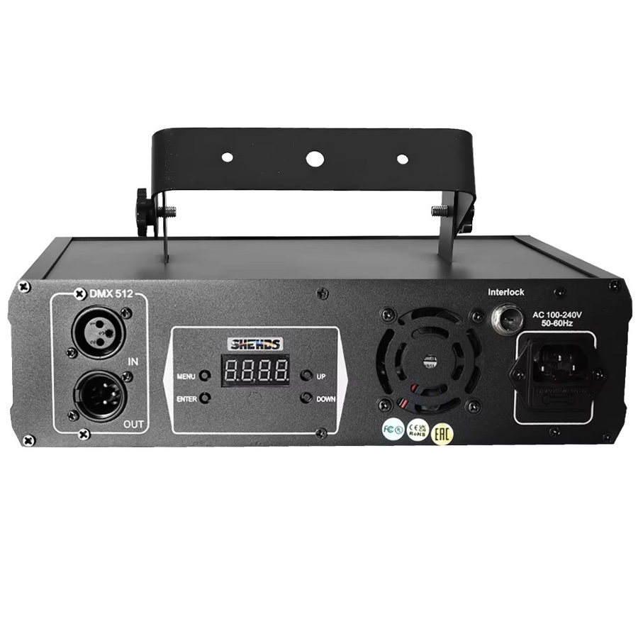 SHEHDS 2-Kopf RGB Laserlicht DMX512 Scan-Projektor in Schwarz für DJ, Party und Disco - Bild 4