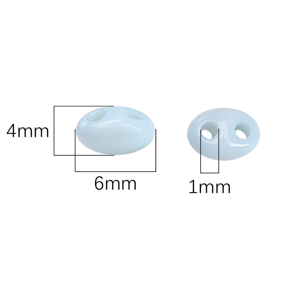 Beadia Perlen Acryl, Doppel loch, Schwein Nase, 6x4mm, 100pcs - Bild 2
