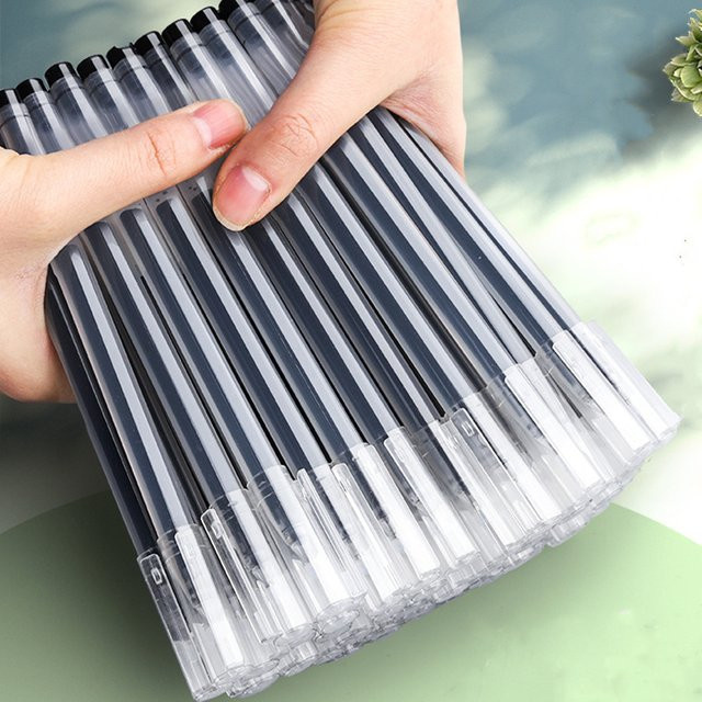12 Stück Gelschreiber in Schwarz mit 0,5 mm Spitzendurchmesser für Schule und Büro - Bild 1