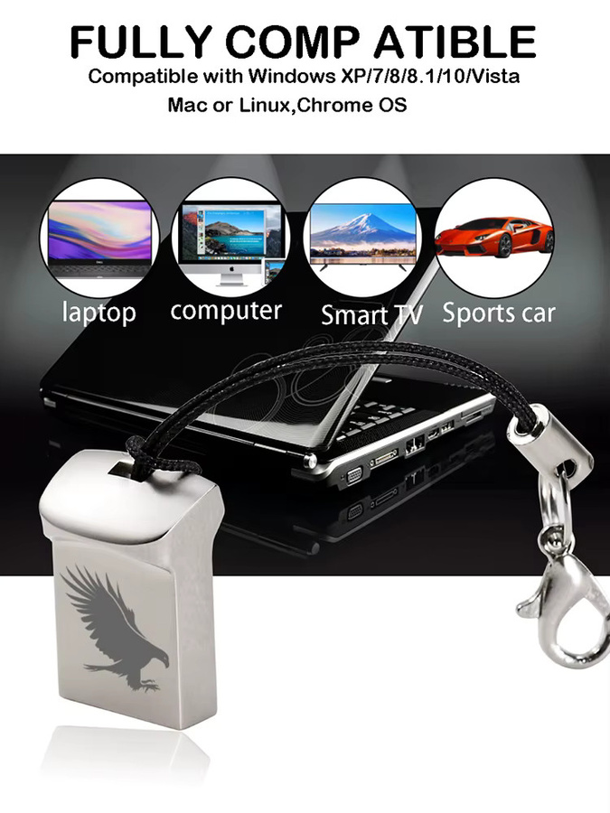 JASTER USB 3.0 Super Mini Flash-Laufwerk in Schwarz und Silber - Bild 6