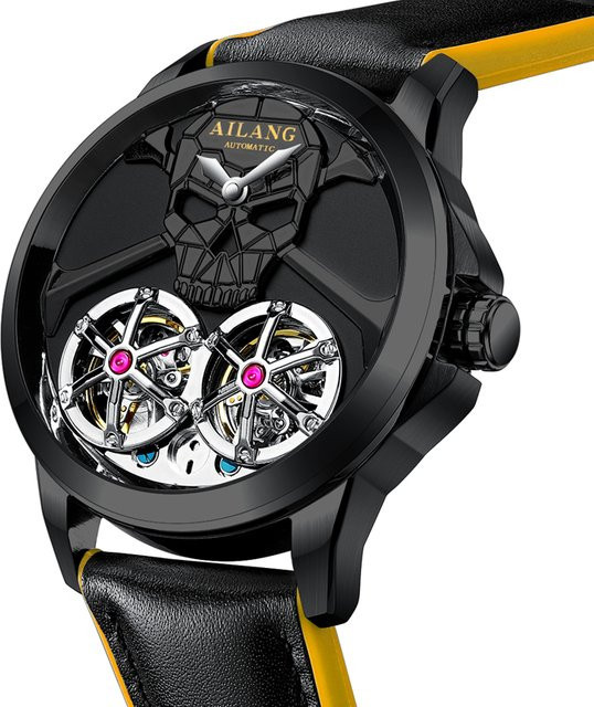 AILANG Armbanduhr, Automatik, Punk, Roségold, Leder, Herren - Bild 1