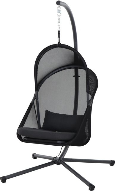 Yobaya Siena Garden Hängesessel in Cool Black mit Standmontage und UV-beständigem Polyester-Gewebe - Bild 1
