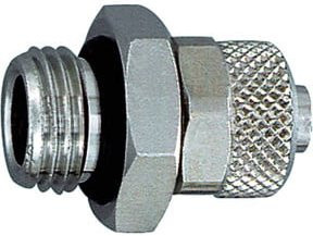 Riegler Gerade Einschraubverschraubung mit O-Ring aus Messing in Silber, G 1/4 a. für Schlauch 8/6 - Bild 1