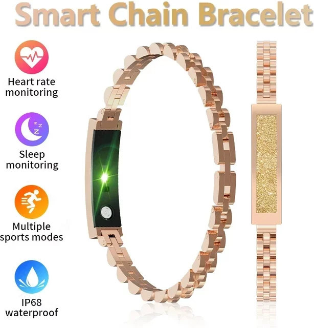 LIGE Smartwatch für Damen in Gold mit Herzfrequenzmessung, Blutsauerstoff, Schlaf-Tracking und 5 ATM Wasserdichtigkeit für Android und iOS - Bild 1