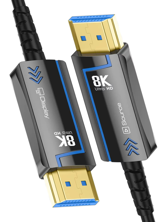 LMCNZZ HDMI 2.1 Optisches Glasfaserkabel in Schwarz mit 8K 60Hz, 4K 120Hz und 48Gbps für TV und Projektoren - Bild 7