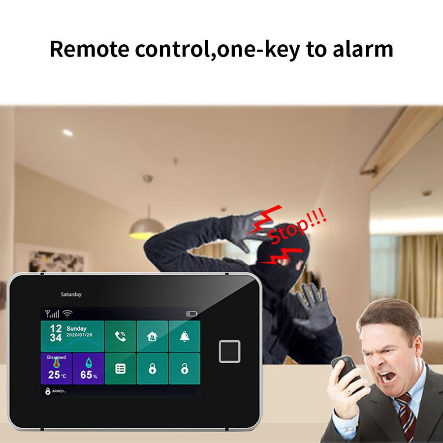 Neoglint 4G WiFi TY Drahtloses Hausalarmsystem mit 4,3-Zoll-Voll-Touchscreen-Alarmpanel und Fingerabdruck EU Version - Bild 8