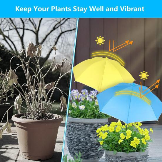 Yousheng Pflanzenschirm für Gartenbeete und Topfpflanzen, höhenverstellbarer Sonnenschutz in Grün, Durchmesser: 50 cm - Bild 2