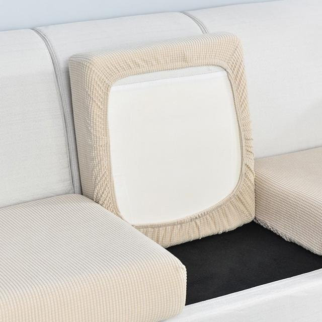 Airldianer Polarfleece Sofa-Sitzkissenbezug mit Jacquard-Struktur in Beige - Bild 1