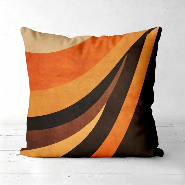 Set von 4 Kissenbezüge JMG Clothing Mid Century Modern Abstraktes Muster in Orange, B/H: 60 x 60 cm - Bild 1