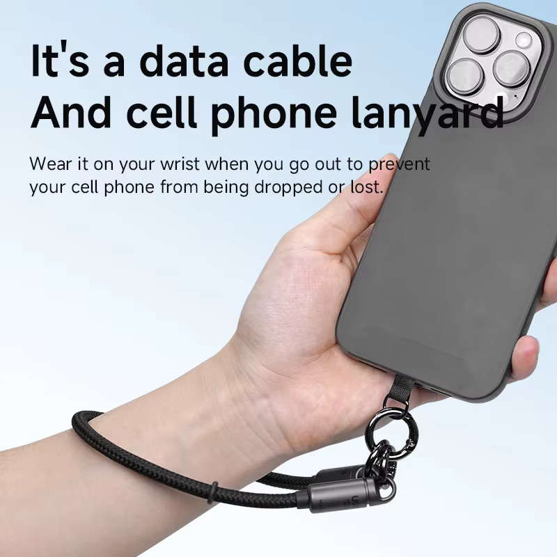 Hagibis USB4-Telefon-Lanyard-Kabel USB-C auf USB-C, 240 W, 80 Gbit/s, für Thunderbolt 4/5 und iPhone 17 Pro SSD, Schwarz/Silber - Bild 2