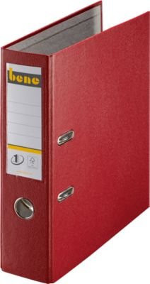 bene Kunststoff-Briefordner Lever Arch in Rot mit 80 mm Rückenbreite - Bild 1