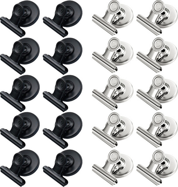 Mognot Kühlschrankmagnete aus Metall in Silber als robuste magnetische Clips für Whiteboard, Büro und Spind - Bild 1