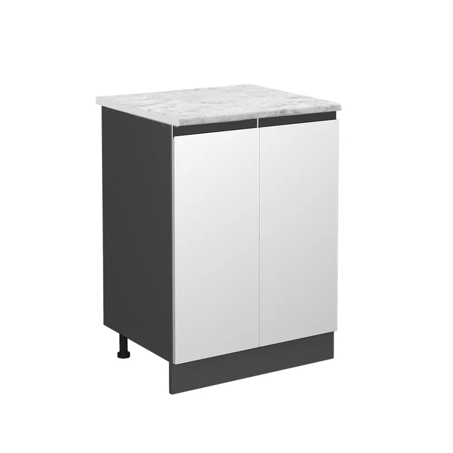 Vicco Küchenunterschrank R-Line Küchenkommode Weiß/Anthrazit mit Marmor-Optik B/T/H: 60,0 x 46,0 x 81,6 cm - Bild 2