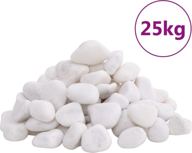 VidaXL Polierte Kieselsteine Weiß 2-5 cm 25 kg - Bild 1