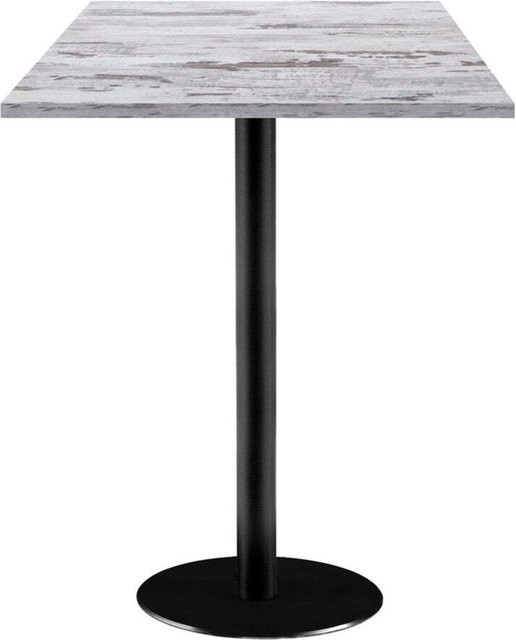 RestooTab Stehtisch Rome quadratisch in Eiche/Weiß mit schwarzem Gestell, B/T/H: 60 x 60 x 113 cm - Bild 1
