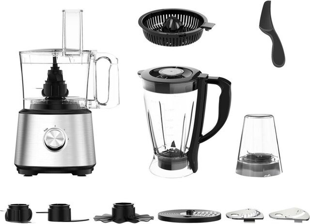 Emerio Küchenmaschine FP-130587.1 in Silber aus Kunststoff mit 1,5 l Volumen, B/H/T: 23 x 42 x 23 cm - Bild 1