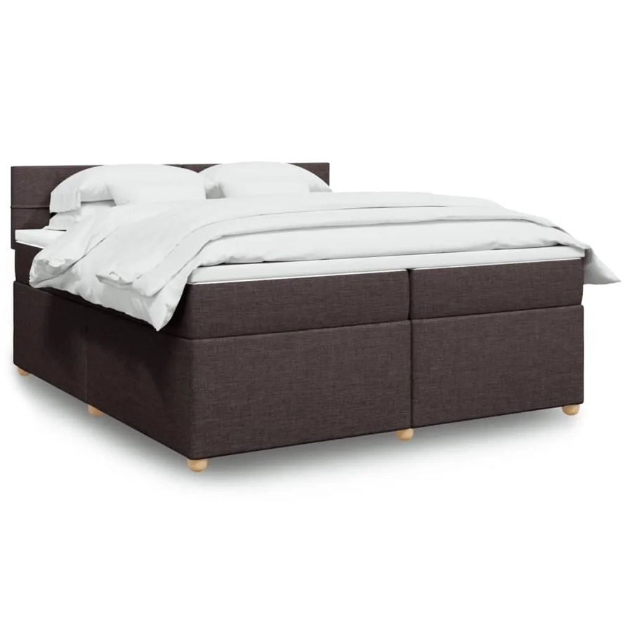 vidaXL Boxspringbett mit Matratze Dunkelbraun, Hybridbett mit USB-Ladeport und Unterbettbeleuchtung, B/T: 200 x 200 cm - Bild 2