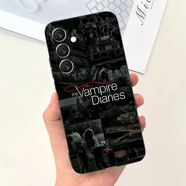 Handyhülle V-Vampire Diaries für Samsung Galaxy S21 Ultra, S22, S23, S24, S25 Serie, Farbe: Schwarz - Bild 1