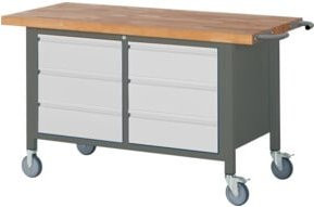 STIER Fahrbare Werkbank Premium mit 6 Schubladen, B/T/H: 150 cm x 70 cm x 88 cm - Bild 1