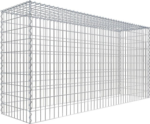 Gabiona Gabione-Anbaukorb Typ 3 aus Stahl in Silbergrau, B/T/H: 100 x 200 x 50 cm, Maschenweite 5 x 10 cm - Bild 1