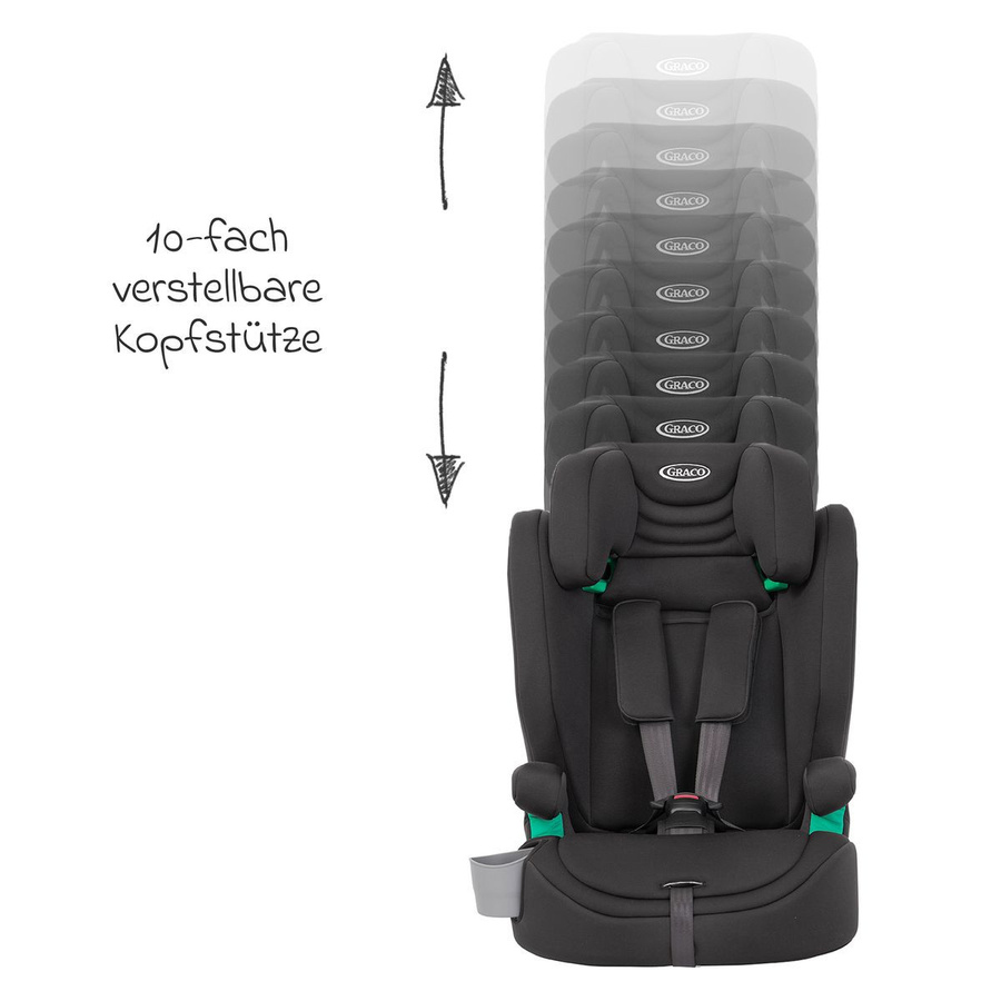 Graco Kindersitz Eldura Midnight mit Getränkehalter für Kinder von 76 cm bis 150 cm Körpergröße - Bild 4