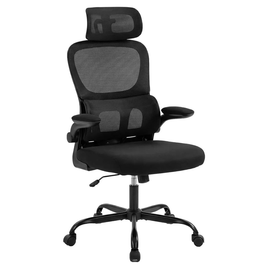 Costway Ergonomischer Bürostuhl in Schwarz mit verstellbarer Kopfstütze und Armlehnen für Home-Office und Büro - Bild 2