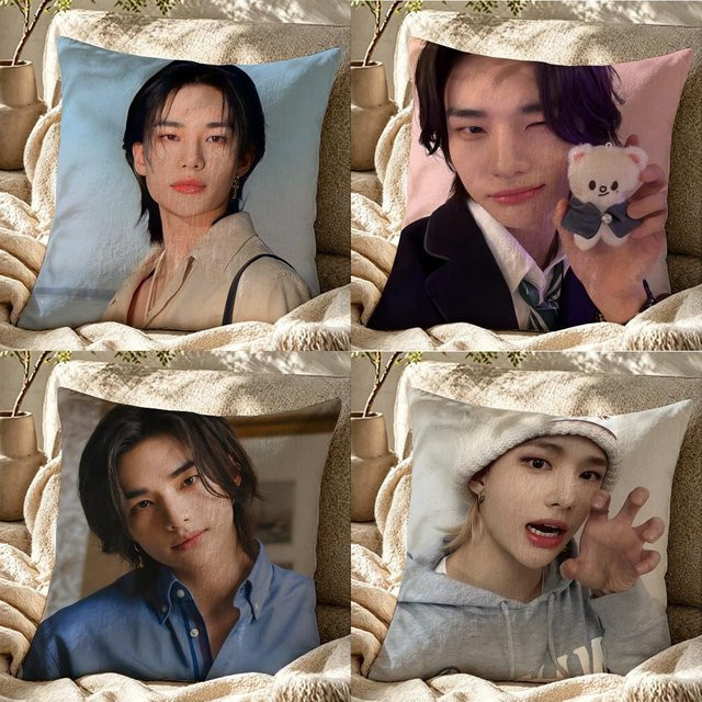SKZ Kissenbezug H-Hyunjin aus Leinen mit unsichtbarem Reißverschluss, allergikerfreundlich, 30 x 30 cm - Bild 1