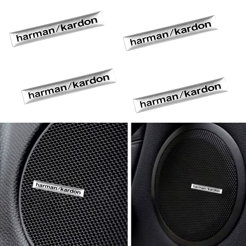 Harman Kardon Metall-Autozubehör High-Fidelity-Audiolautsprecher und Stereo-Audio-Emblem-Aufkleber in Silber, 2/4 Stück - Bild 2