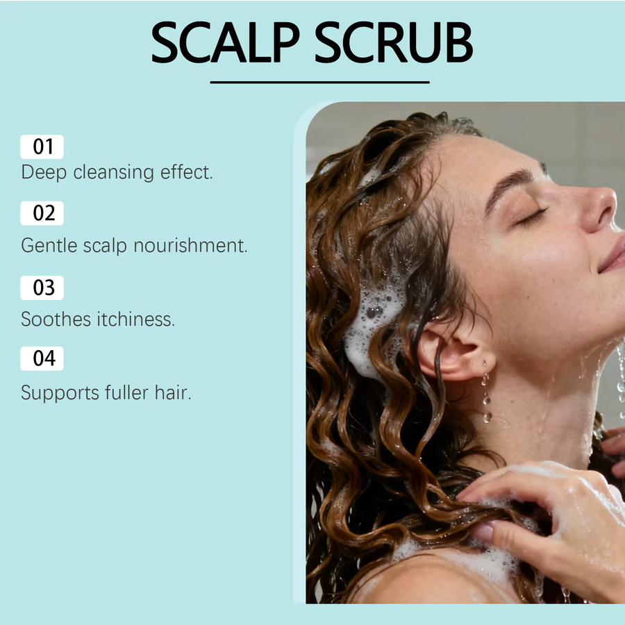 Gleamxi Kopfhautpeeling mit Salicylsäure und Massagebürsten-Set, Fettiges Haar - Bild 3