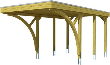 SKANHOLZ Carport Friesland Set 6, braun, B/T: 314 x 555 cm, Firsthöhe: 241 cm, imprägniert - Bild 1