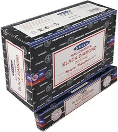 Satya Nag Champa Black Diamond Räucherstäbchen mit exotischen Gewürzen und blumigen Noten, 180 g (12 x 15 g) in Braun