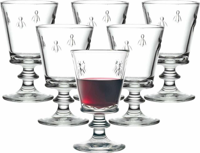 La Rochére Rotweingläser Biene Abeille aus Glas, transparent, 6er Set, 350 ml pro Glas - Bild 1