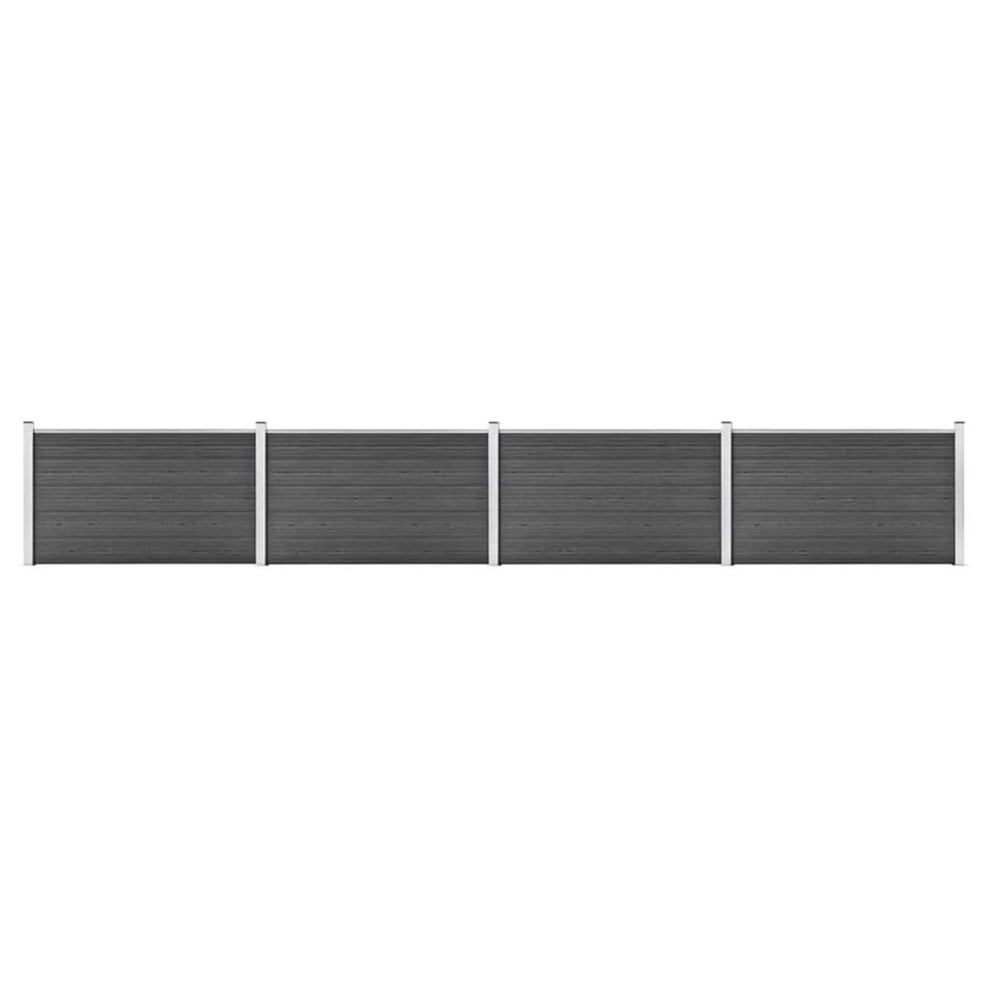 vidaXL Zaunelement Set WPC in Schwarz, B/H: 699 x 105 cm - Bild 2