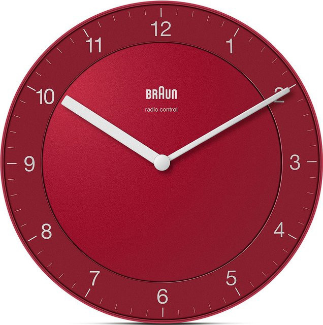 Braun BC06R-DCF Klassik Funkwanduhr, Analog, Rot, Durchmesser: 20 cm - Bild 1