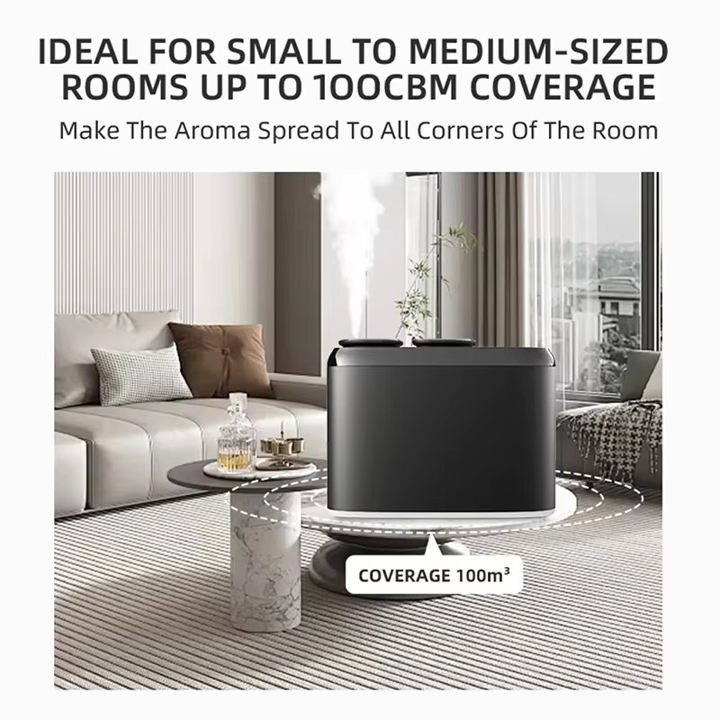 NAMSTE Dual-Düsen-Aroma-Diffusor in Silber, elektrischer Duftspender mit Bluetooth-Steuerung für ätherische Öle, ohne Wasser, 4000 mAh, 100 m³ - Bild 2