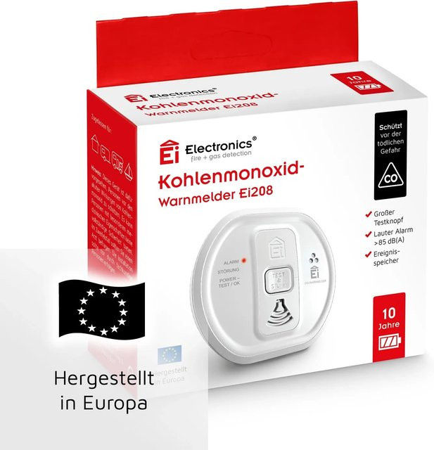 Ei Electronics Kohlenmonoxid-Melder Ei208 mit 10-Jahres-Batterie in Weiß - Bild 1